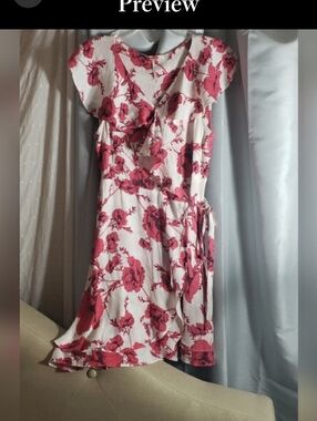 Free People Floral WrapAround Ruffled Layered Dress Vacation L